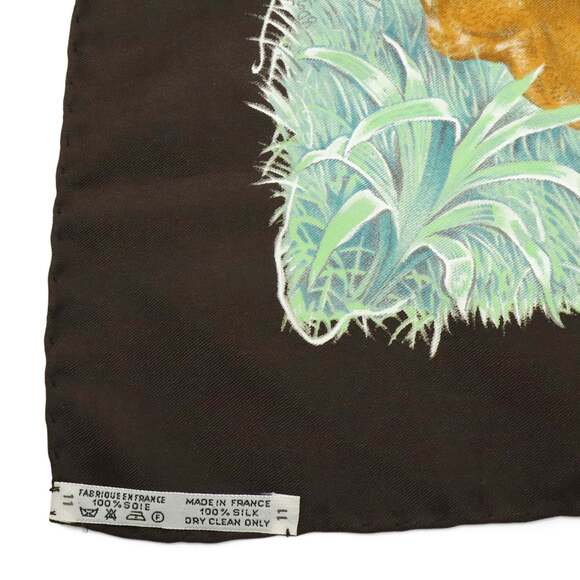 HERMES Brown Silk Scarf